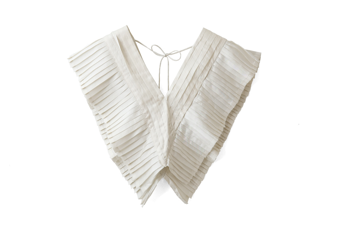 BUNON Khadi Silk Tuck Ruffle Collar