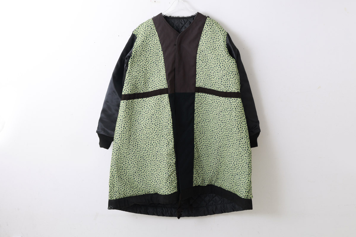 tao タオ エステルタフタキルティングノーカラーコート