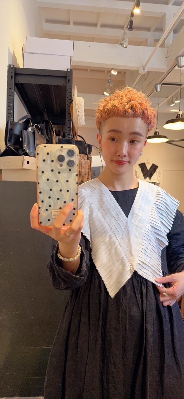 BUNON Khadi Silk Tuck Ruffle Collar