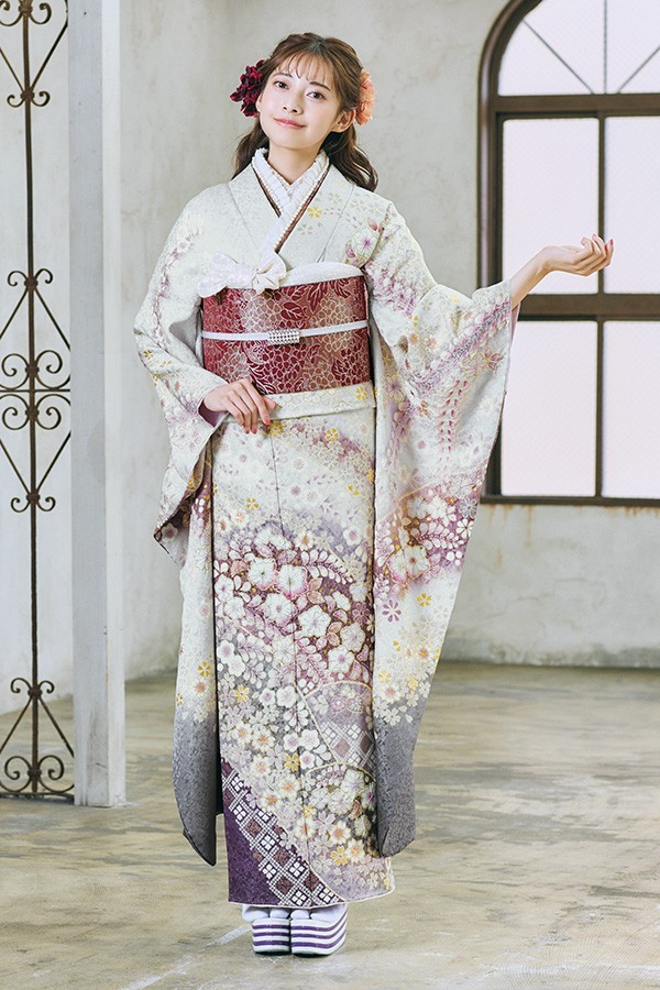 大人かわいい辻が花振袖-H704｜振袖ギャラリー｜浜松市で成人式の振袖