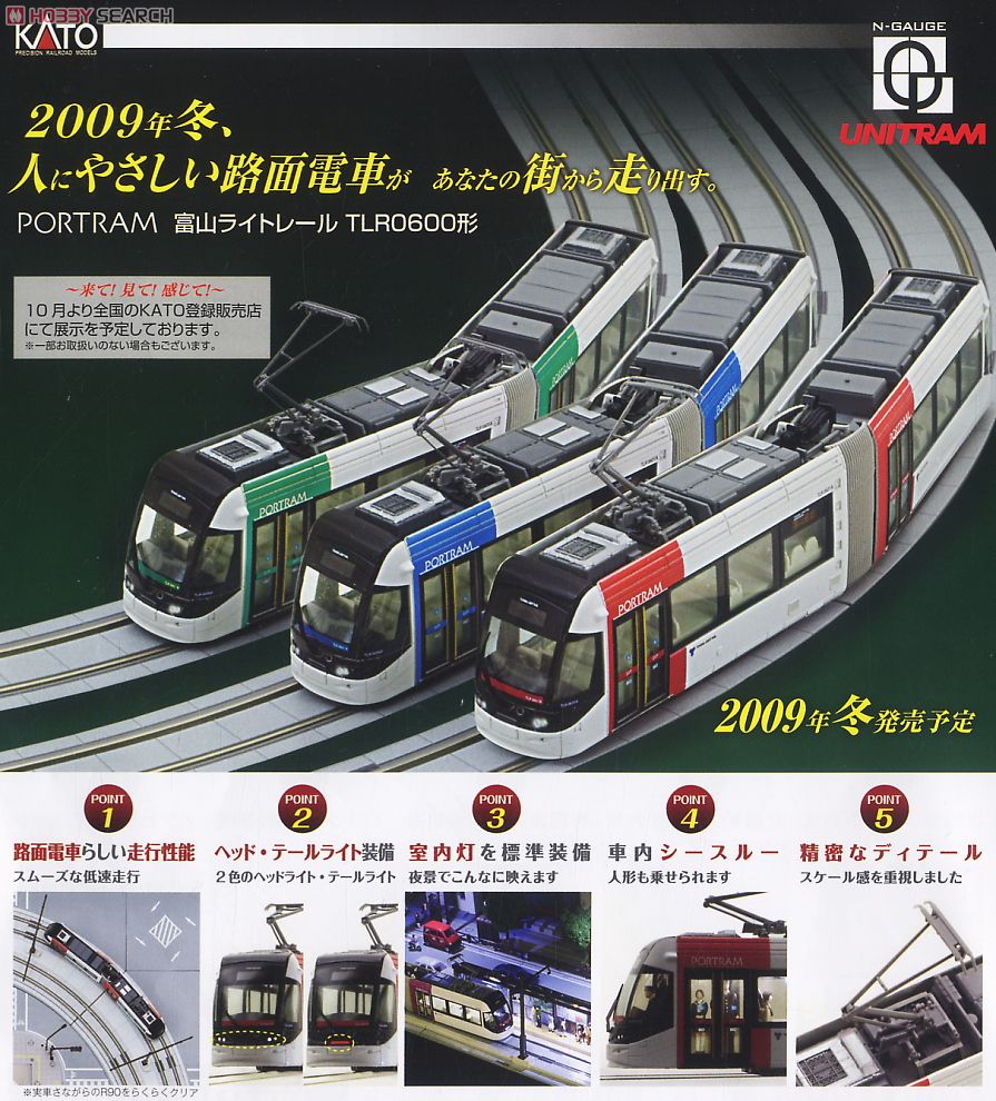 富山ライトレール TLR0601 (赤) (鉄道模型) - ホビーサーチ 鉄道模型 N