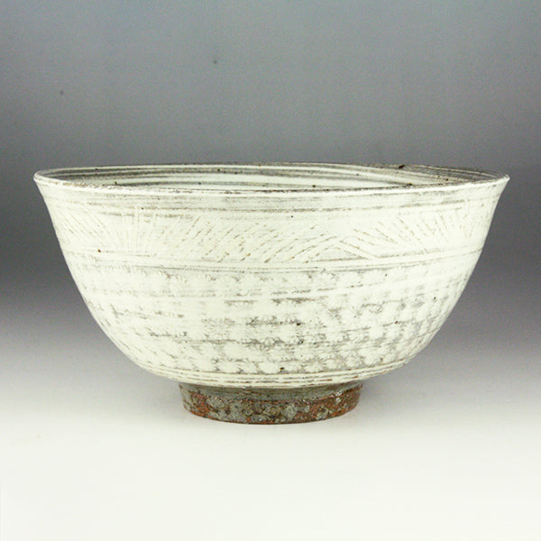 唐津焼作家 中里太亀 三島茶碗・鉢 刷け目 在銘有り・箱無し 二客組