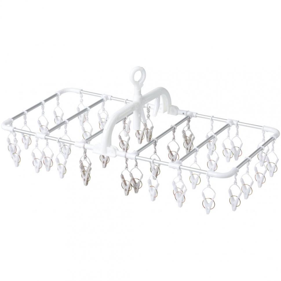 取り入れ簡単干分けアルミハンガー40ピンチ ホワイト | TWO-ONE STYLE