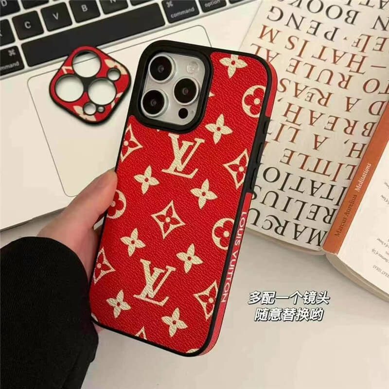 ルイヴィトン iphone16/16pro ケース モノグラム レッド