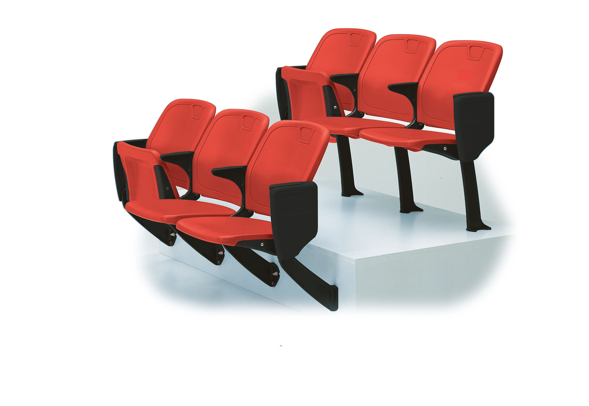 ブロー成形スタジアムシート（肘掛付ツーピース・スタジアムベンチ