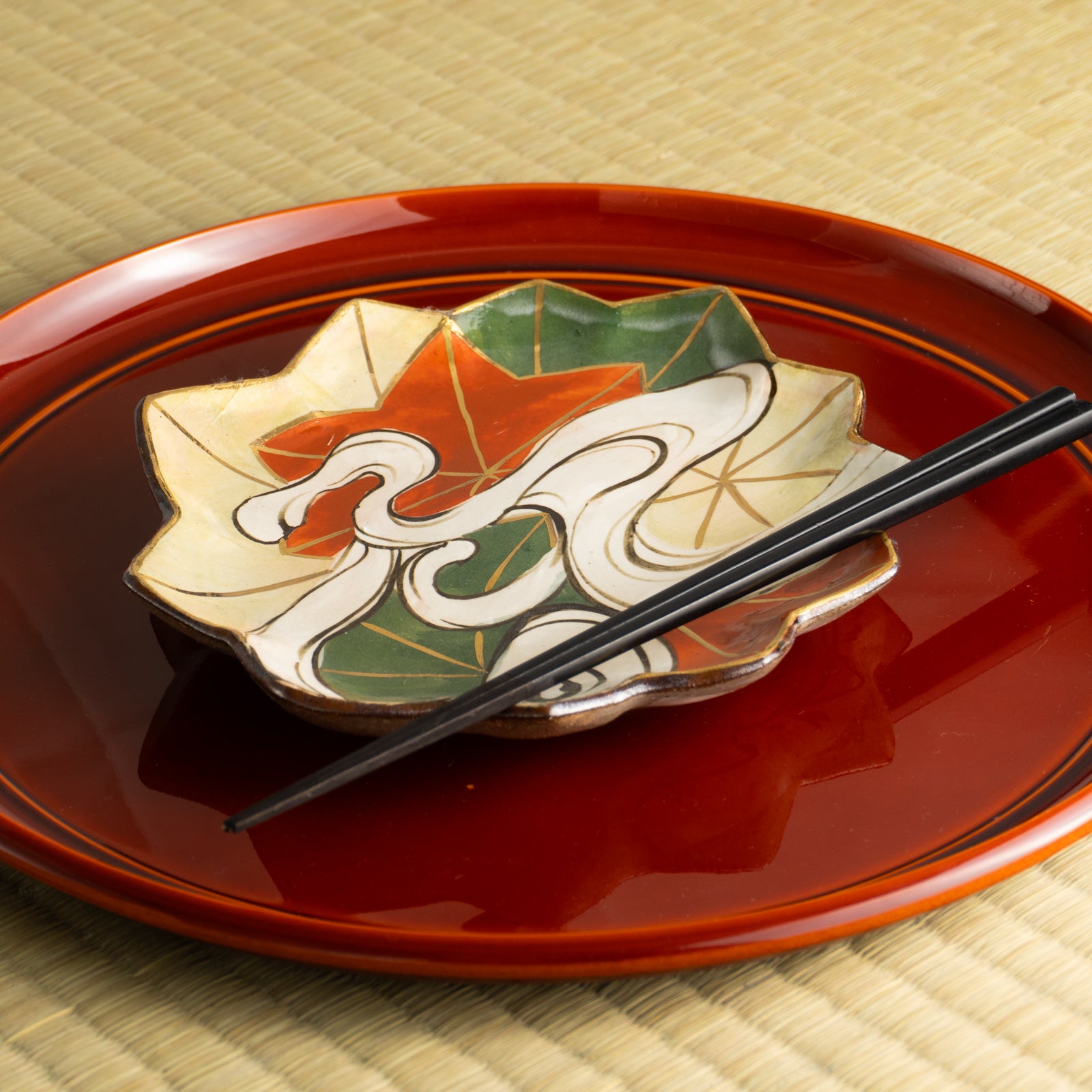 京都 清水焼】6寸皿 乾山写 竜田川E 俊山窯｜コトポッター