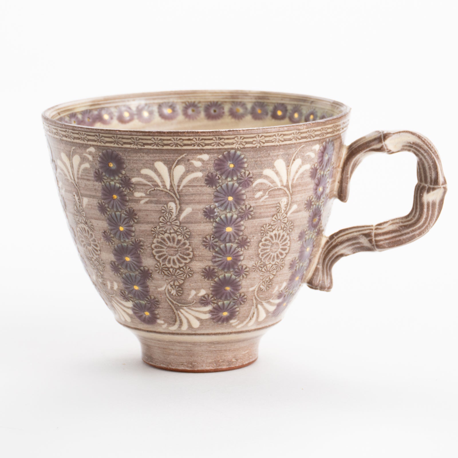 陶楽窯 森里陶楽 紫彩華紋の作品ならコトポッター|京焼・清水焼の窯元