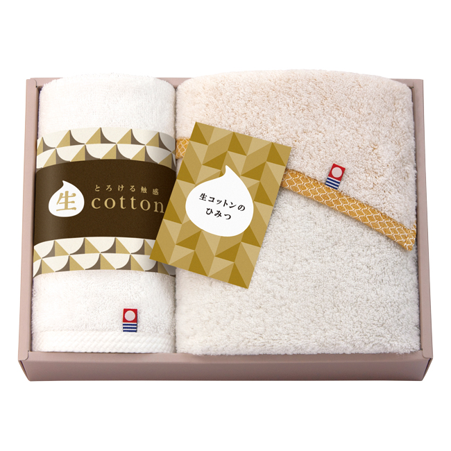 生コットン 今治 フェイスタオル・ハンドタオルセット No.40｜特選