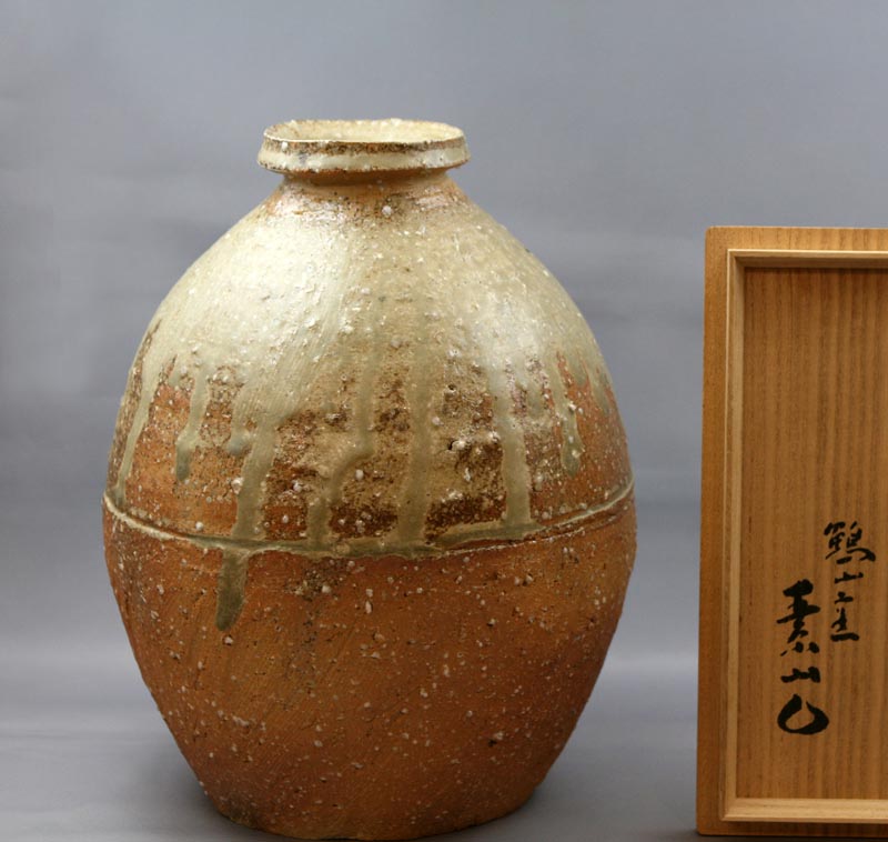 よし】信楽風 古陶器の壺 高さ28cm 骨董品 よし】信楽風 古