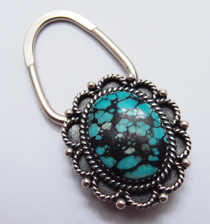 チベットターコイズのキーリング(Thomas Carusetta) | 極上ターコイズ