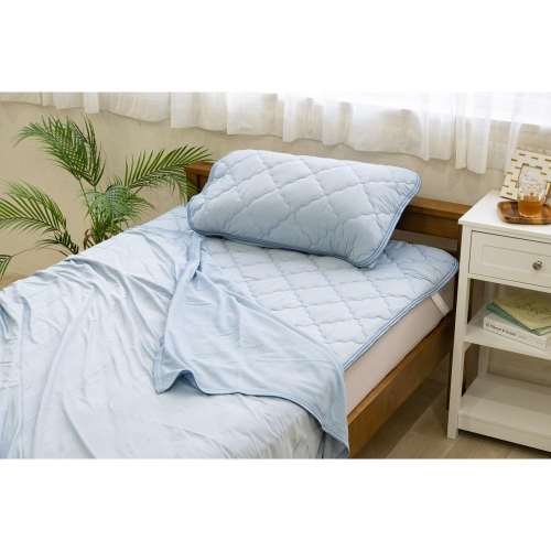 LIFELEX モッチやわ強冷感ケット シングル ブルーストライプ2(ブルー