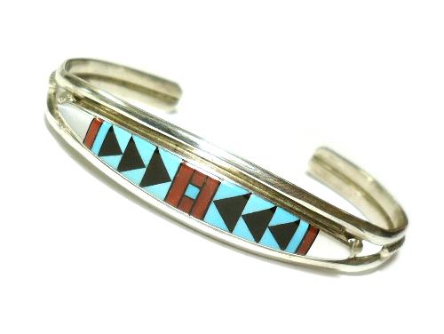 インディアンジュエリー ズニ族のインレイワーク ブレスレット・バングル