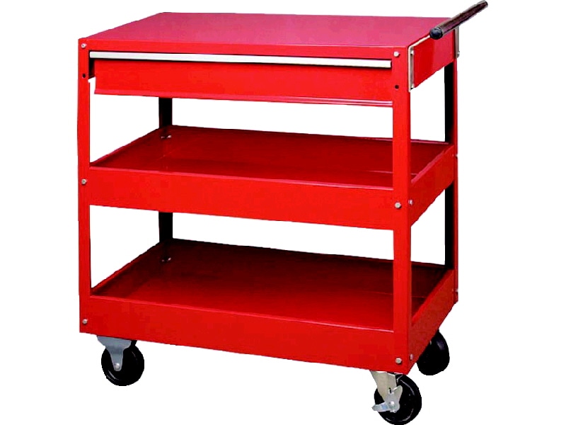 コメリ スチール製ツールワゴン レッド TC301－2－X の通販