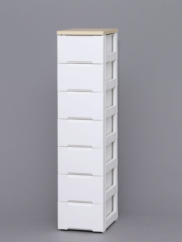 ウッドトップチェスト 幅73cm 7段 ホワイト HG－727 の通販