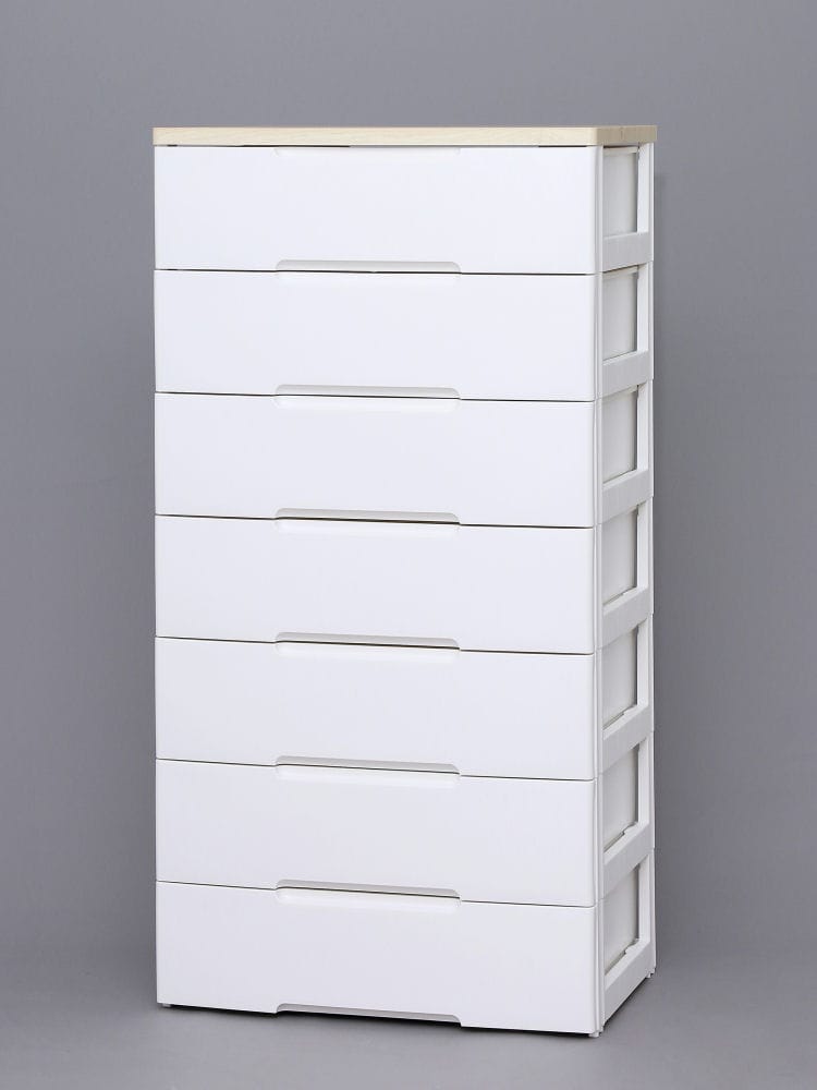 ウッドトップチェスト 幅56cm 7段 ホワイト HG－557 の通販