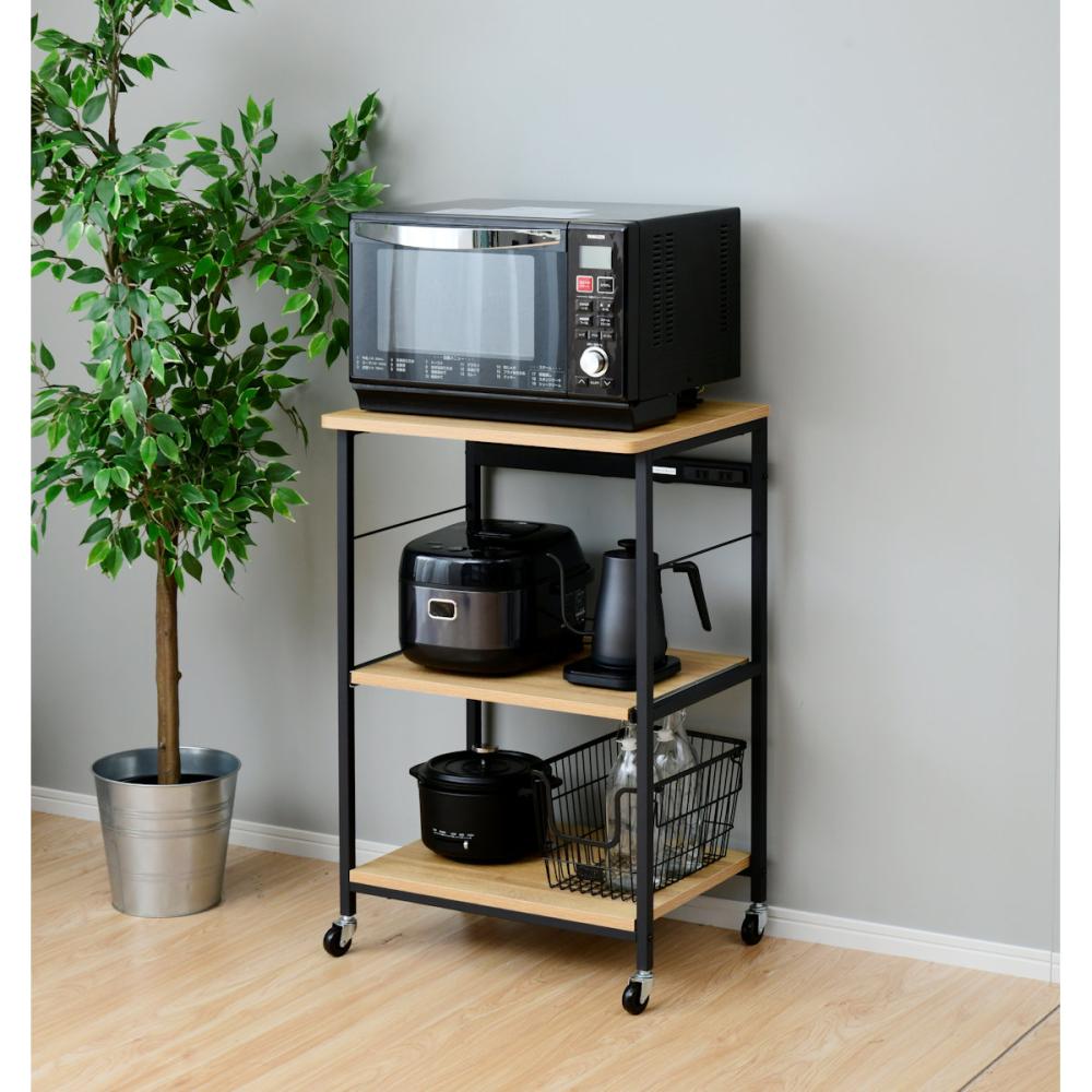 YAMAZEN（山善） デザインレンジラック ワイド57W オーク