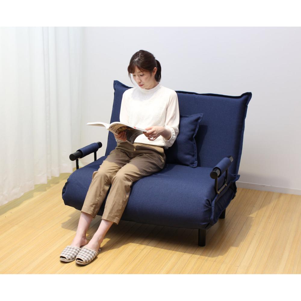 谷村実業 3WAY ソファベッド 大 ネイビー の通販 | ホームセンター