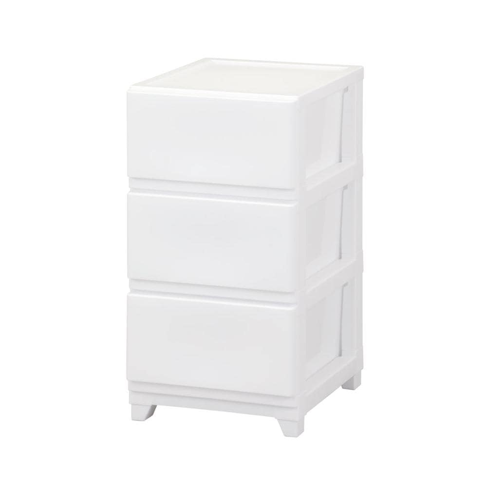 リビングチェスト スリム 3段 ホワイト の通販 | ホームセンター