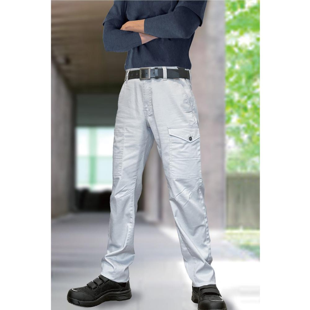 K＋WORKS ストレッチTCカーゴ 股下78cm グレー L の通販