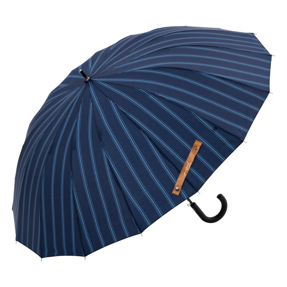スギハラ 紳士65cmジャンプ傘 16本骨 ストライプ ブラック の