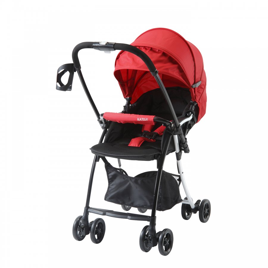 1ヶ月～3才まで乗れる両対面式ハイポジションベビーカー（レッド