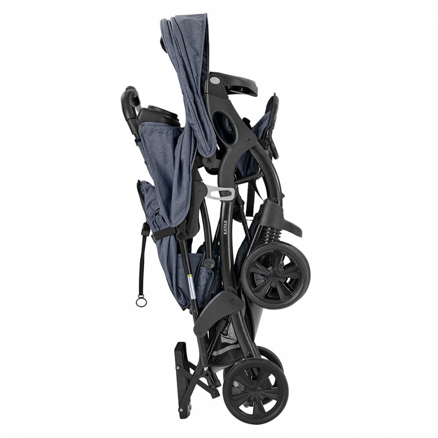 美品】KATOJI カトージ 二人乗りベビーカー 二人でゴーDX デニム 双子