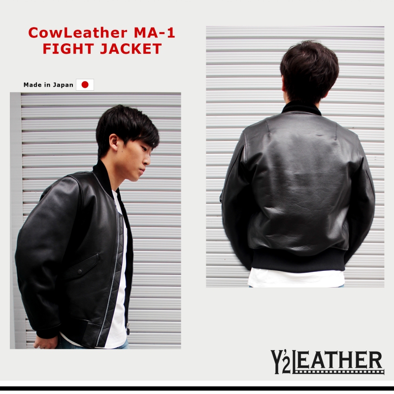 Y2LEATHER 日本製 本革 MA-1ジャケット レザージャケット 牛革 革