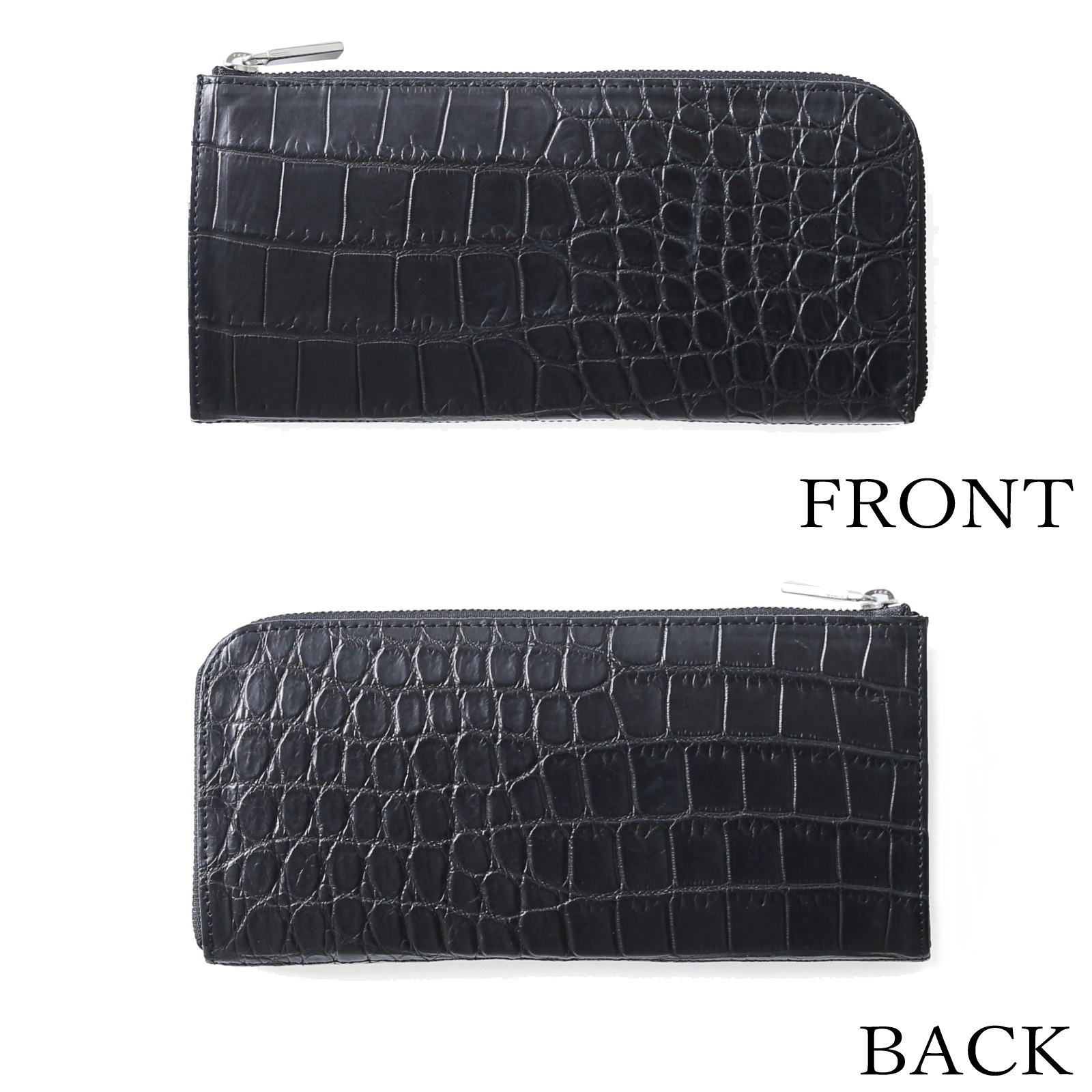 NISHIページ クロコダイル L字ファスナー財布 ナイルクロコダイル L字