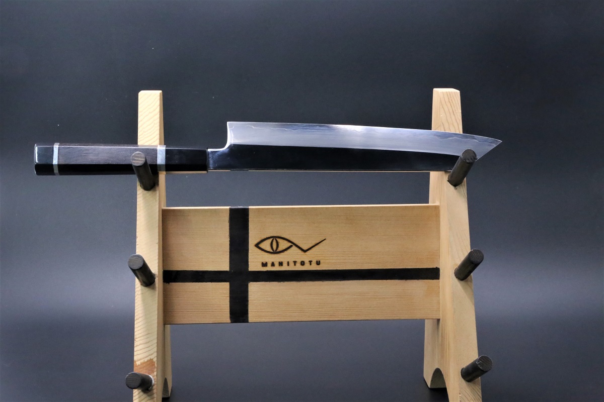 切付牛刀 V金10号 割込み 240mm 両鏡面仕上げ 黒檀柄 中川悟志作-歌舞