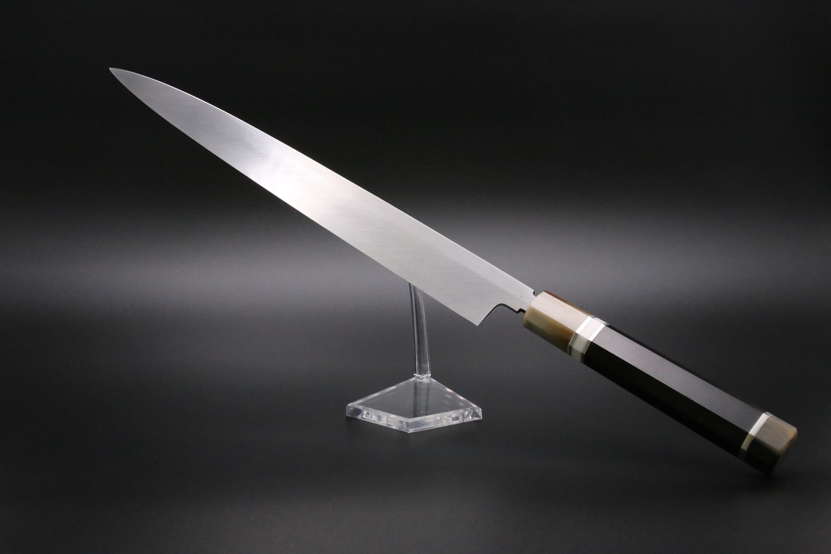 スケナリ 佑成 本焼 むきもの 6寸 刃渡り 181mm 黒檀八角柄 白一 本霞