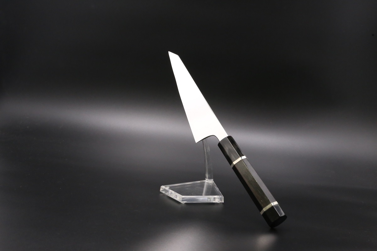 ステン本焼V金10号先丸柳刃包丁30cm鞘付人工象牙八角柄 ステン本焼V金