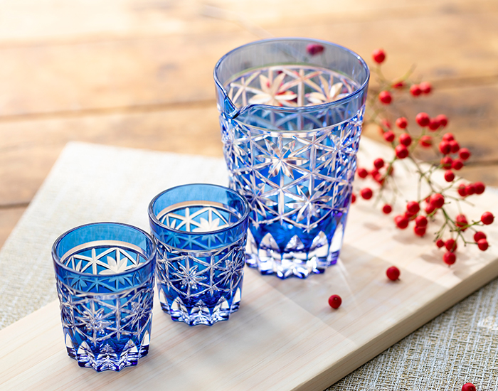 江戸切子 酒器揃＜星花＞ | カガミクリスタル