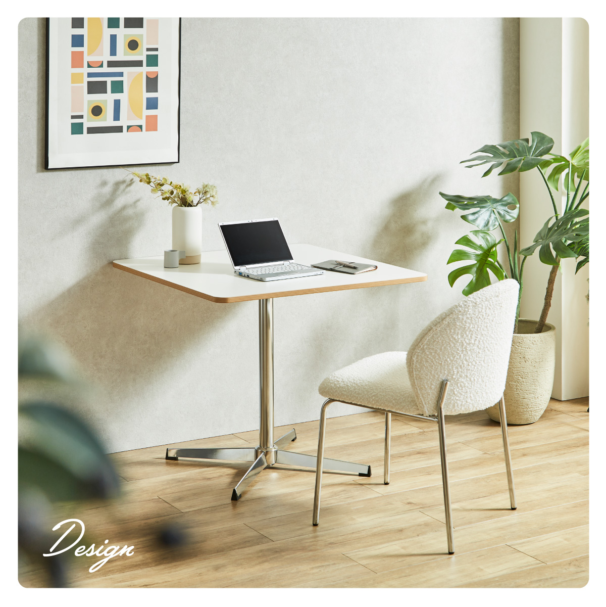 ダイニングテーブル 韓国風 スチール脚 幅80cm 2タイプ Lenora