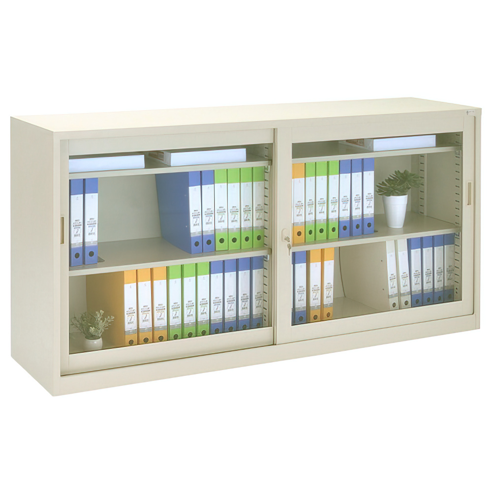 ガラスタイプ引違い書庫 SON63シリーズ 幅1760 奥行400 高さ880 SON