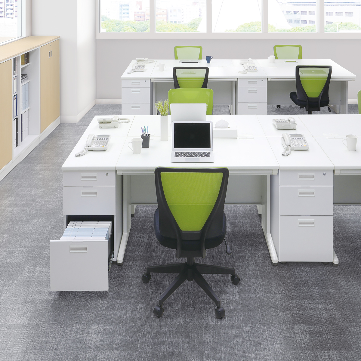 事務用ホワイト平机 幅1000 奥行700 高さ700 KDW-107H 通販 - オフィス