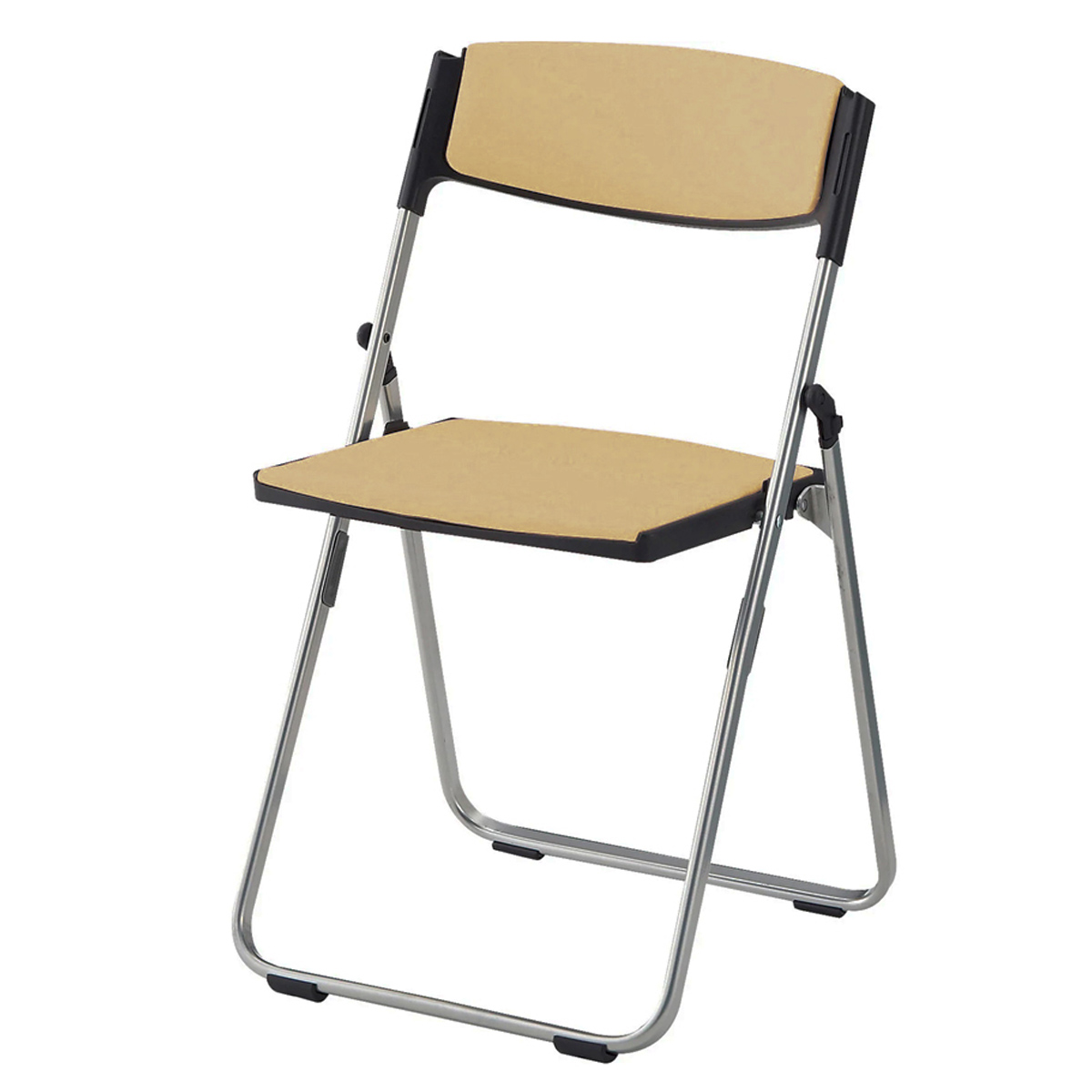 スチール脚スリム折りたたみチェア 背座パッド付き 幅442 奥行442 高さ