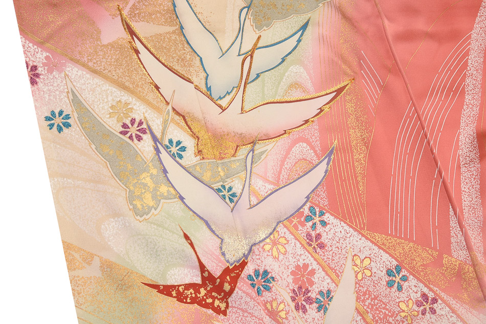 あきこ ☆ 振袖 青 3点セット 着付け練習に♪ 秋山庄太郎 落款あり