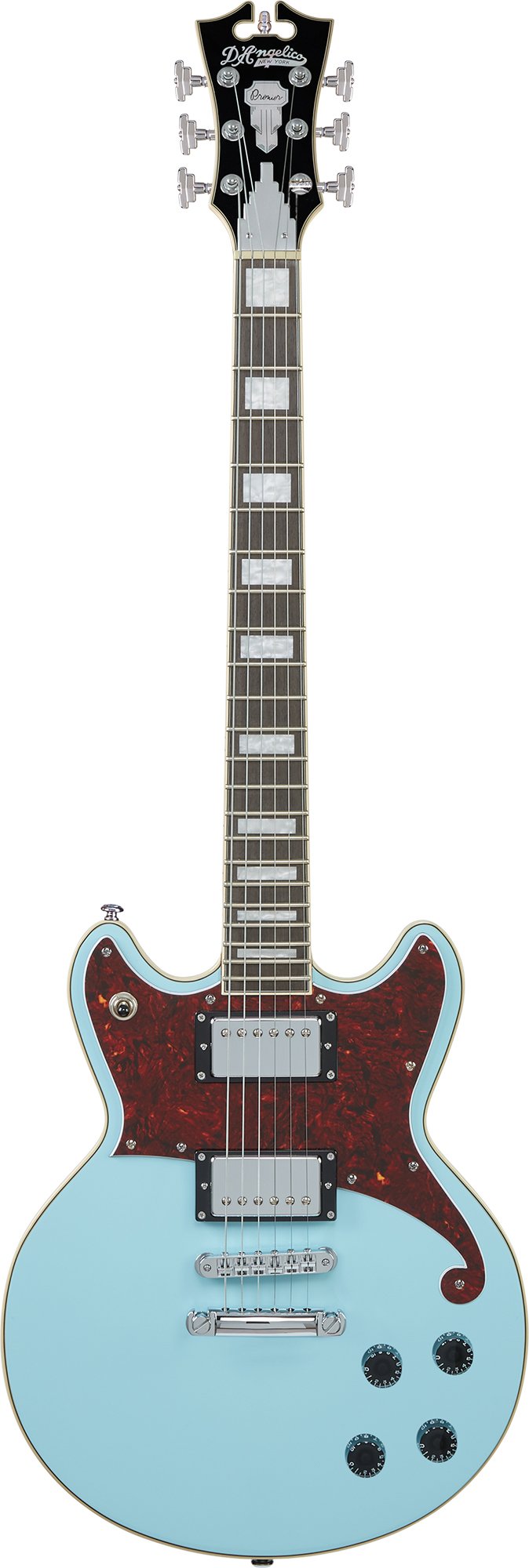 Premier Brighton Sky Blue Top, Natural Mahogany Back and Side | D