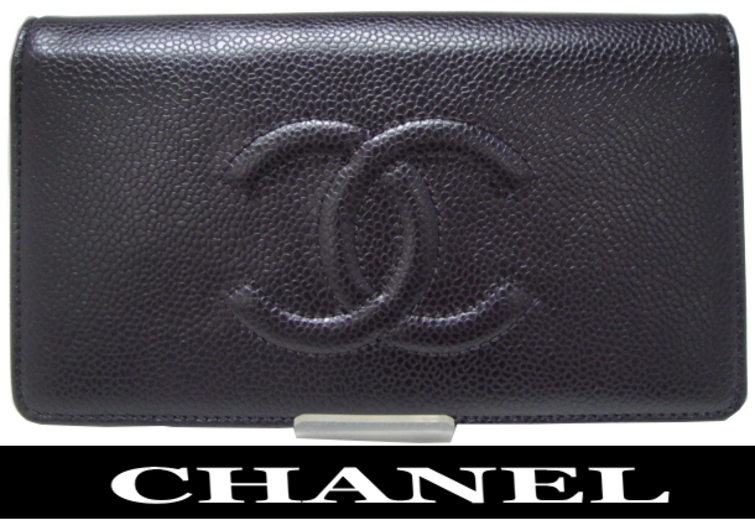 □CHANEL シャネル□レザー□2つ折長財布□紫｜寝屋川にある質屋 京阪質店