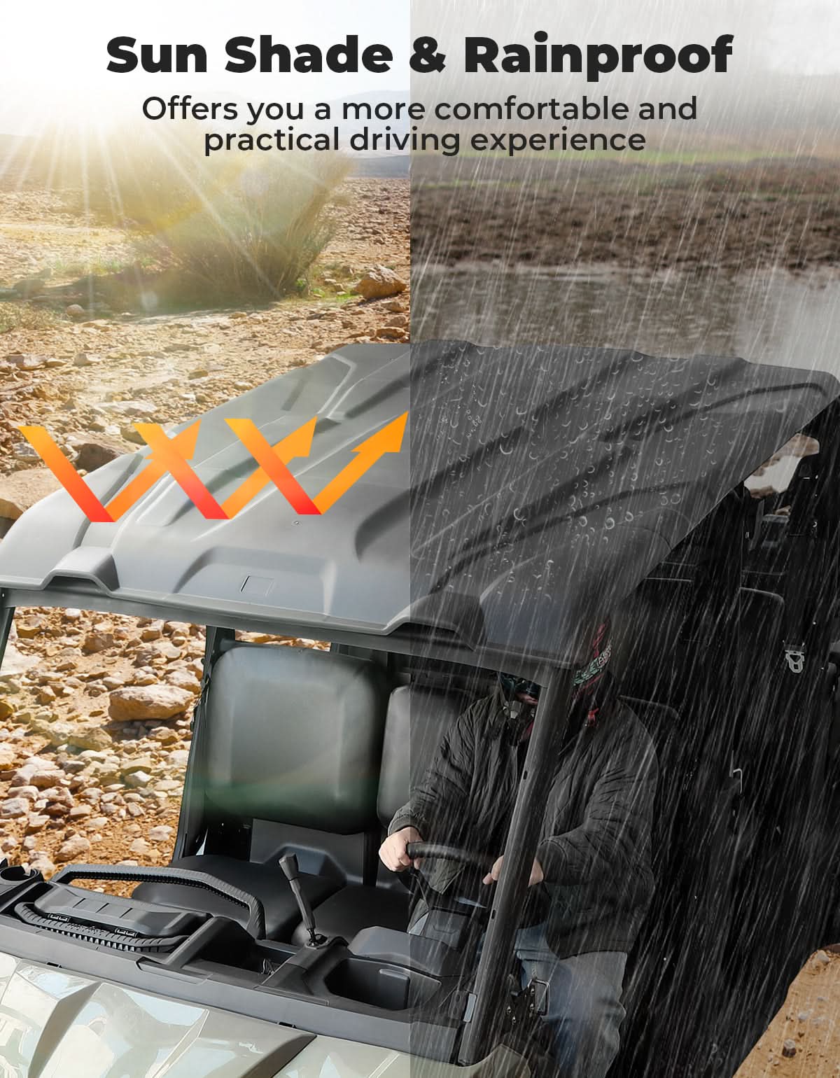 4 Pieces Sport Hard Roof Top for Can-Am Defender Max – Kemimoto