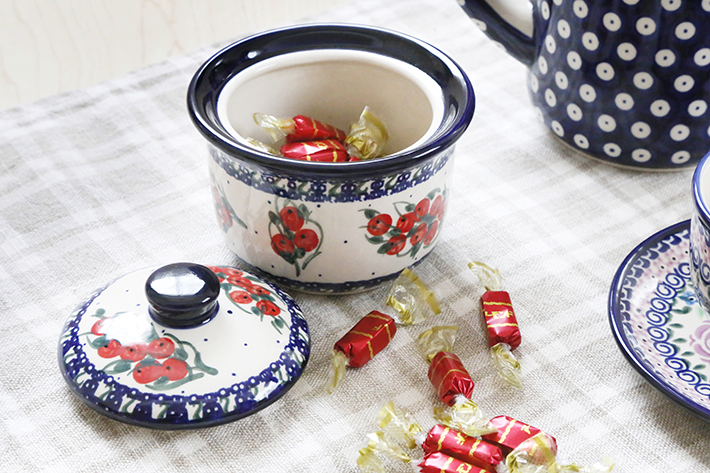 シュガーポット・ポーリッシュポタリー(ポーランド食器)