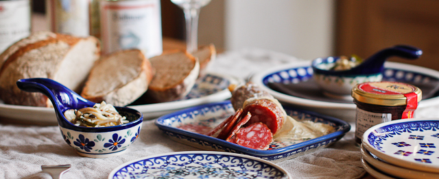 持ち手つき小鉢-ポーリッシュポタリー（ポーランド食器）