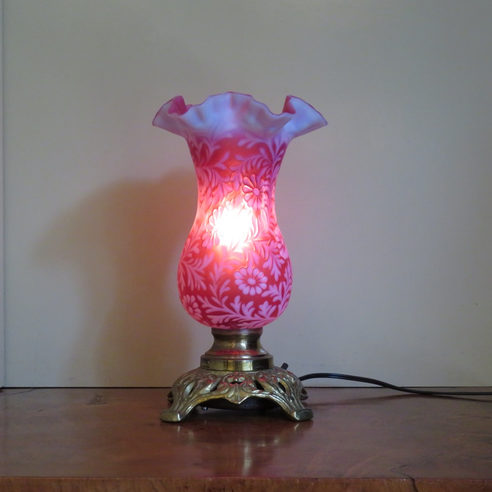 アメリカ ヴィンテージ フェントン Daisy&Fern クランベリーガラス