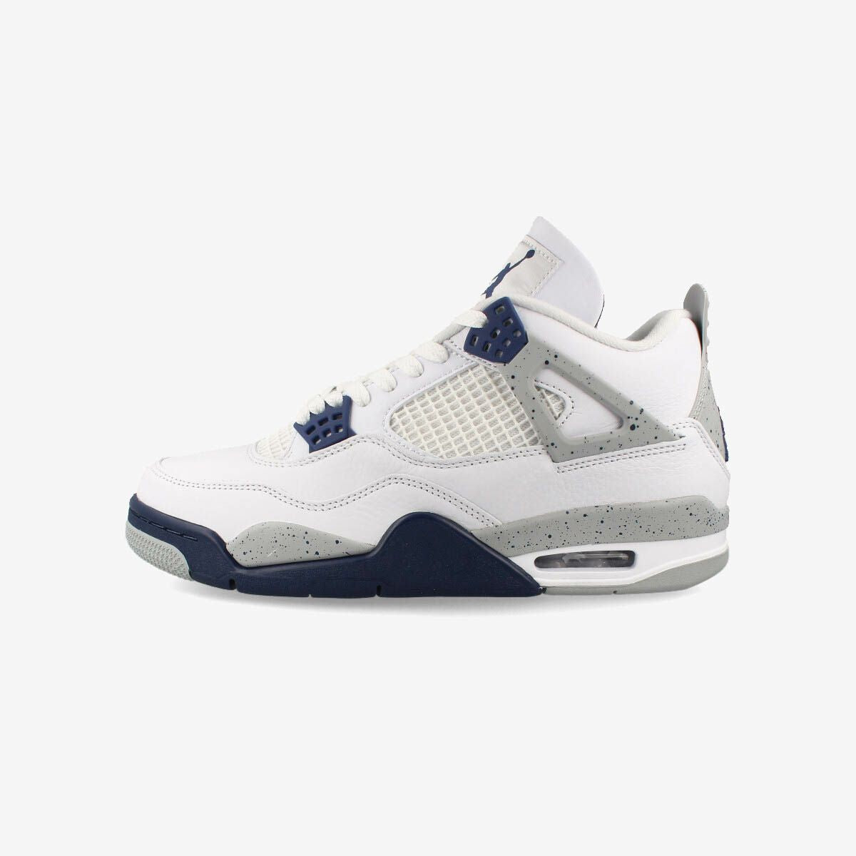 NIKE AIR JORDAN 4 RETRO WHITE/MIDNIGHT NAVY/LIGHT SMOKE GRAY/FIRE