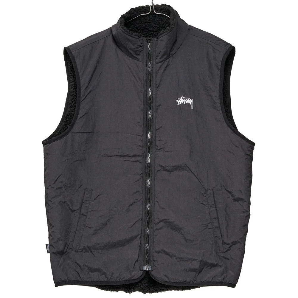 Stussy Reversible Stock Sherpa Black Vest