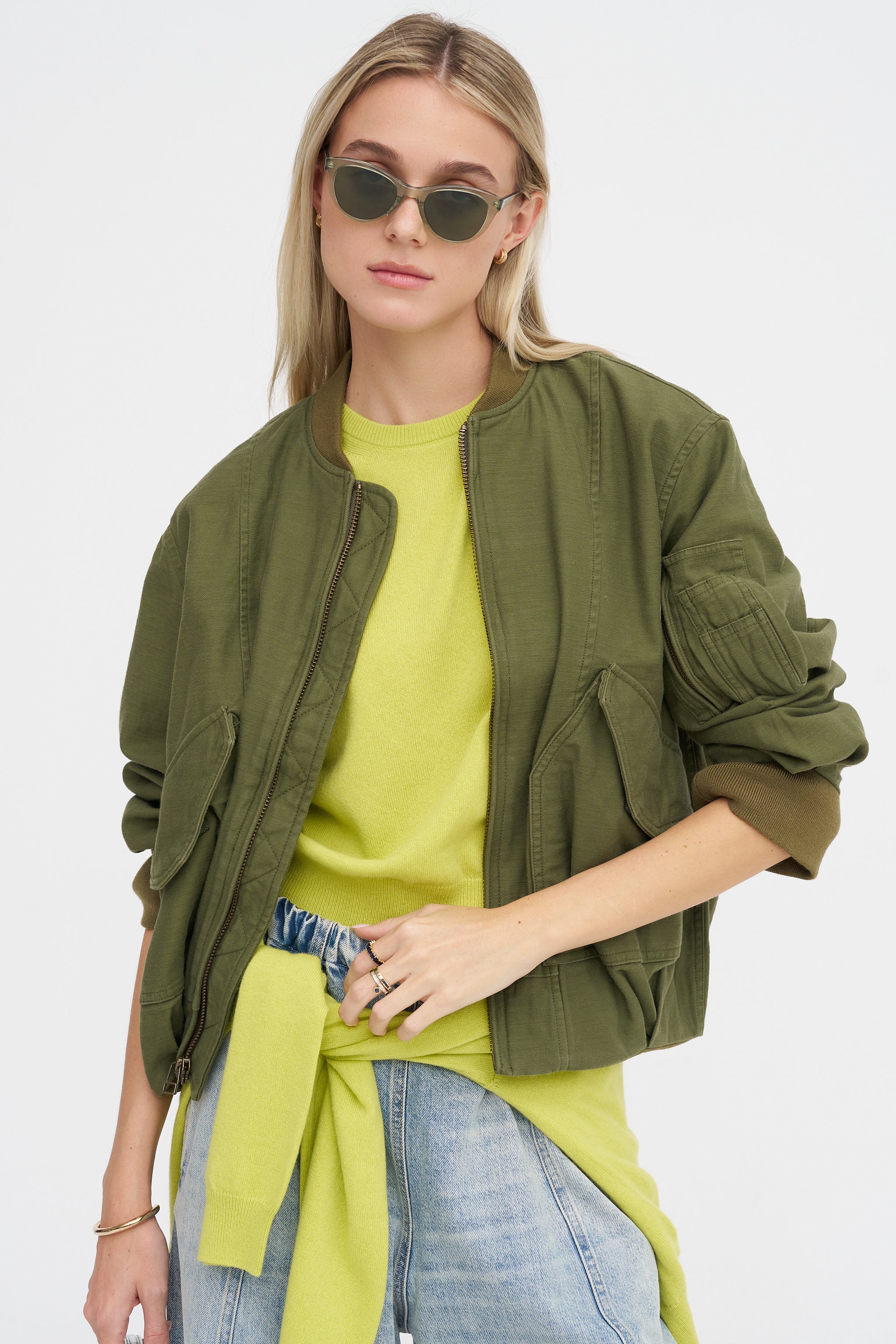 R13 Bubble Bomber, Olive Green – Kick Pleat
