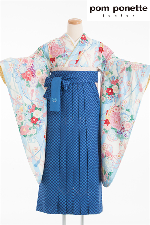 卒業式用 小学生・袴セット レンタル 320142-H ポンポネット pom