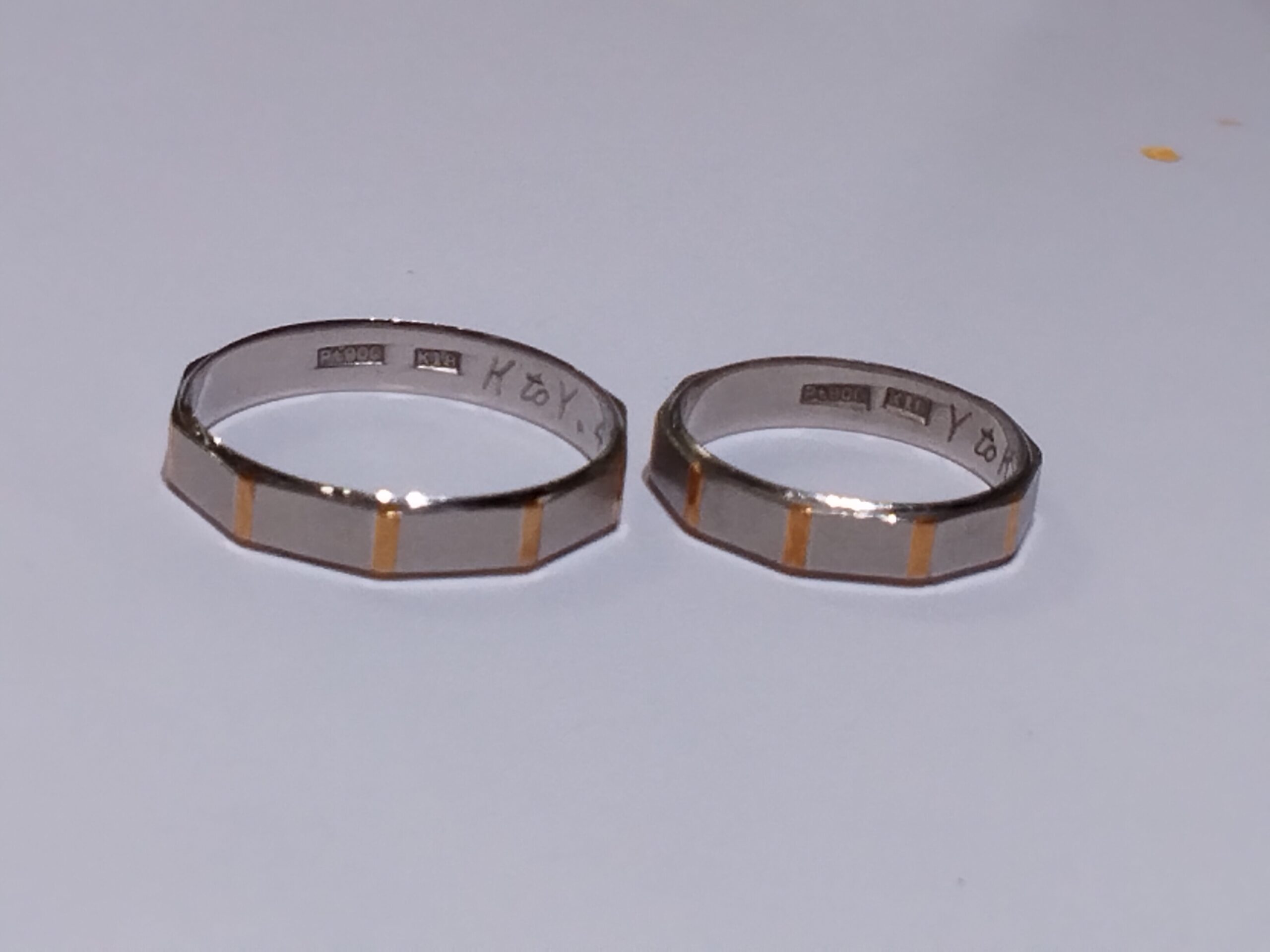 k18 pt900コンビの多角形リング 楽天市場】マリッジリング プラチナ