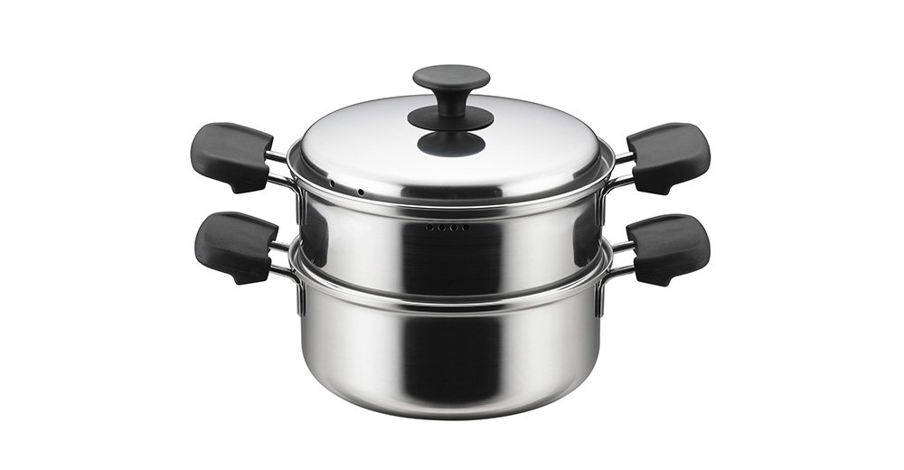 三層鋼二段蒸し器20cm - content - CO2-20M - 株式会社丸山 - 新潟県燕市