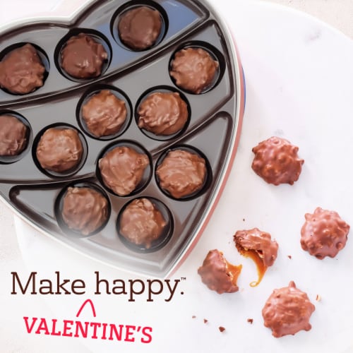 RUSSELL STOVER Valentine's Day Red Foil Heart Milk Chocolate Pecan